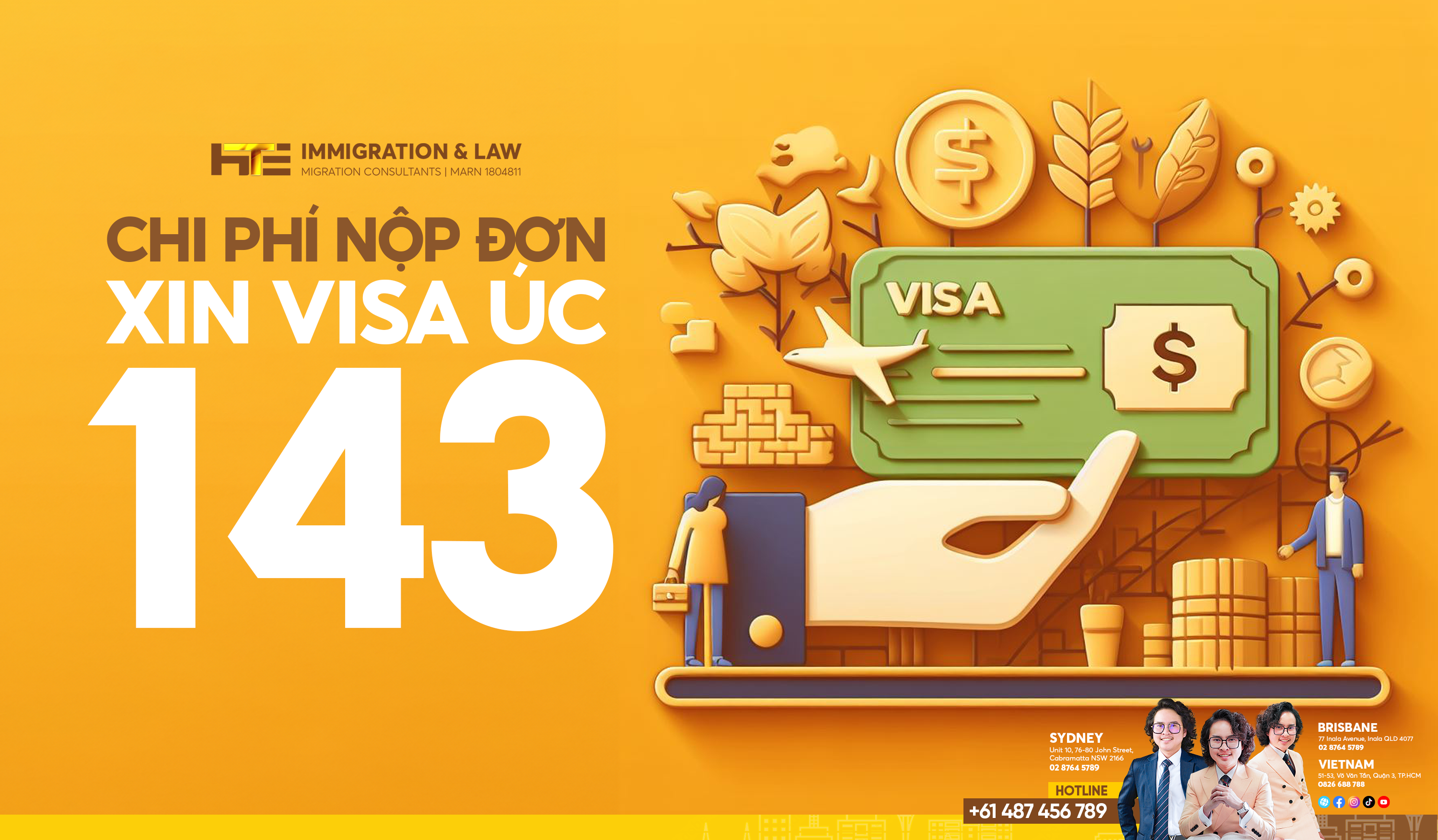 phí xin visa 143