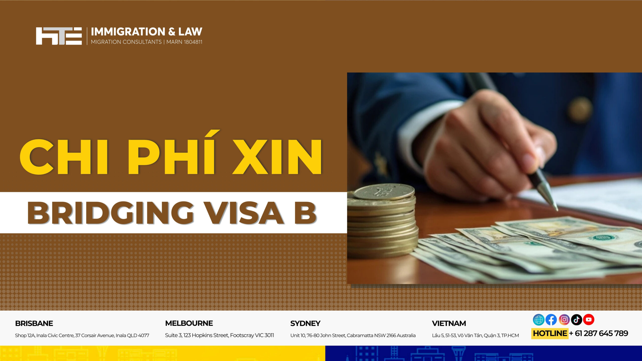 Chi phi xin Bridging Visa B