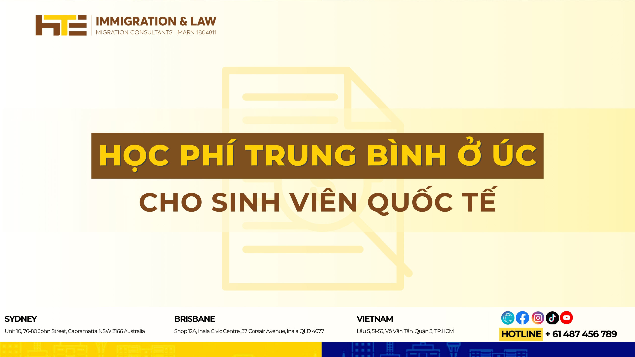 Hoc phi trung binh o uc cho sinh vien quoc te