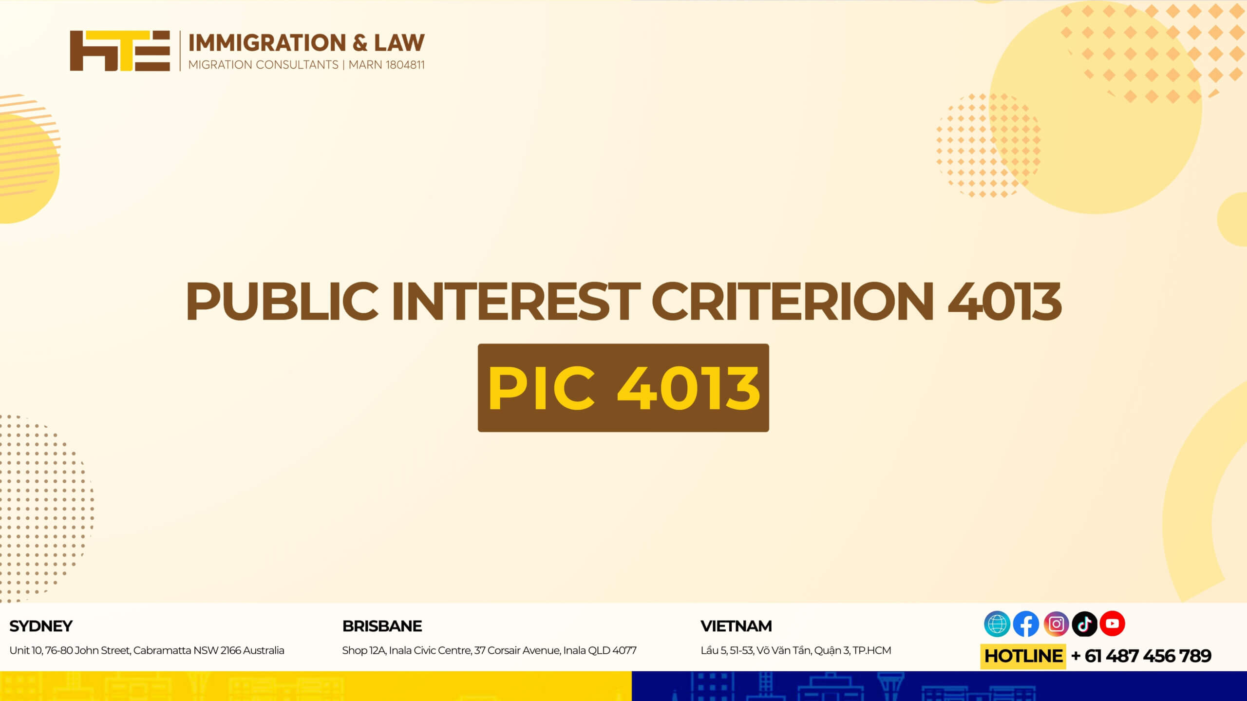 PUBLIC INTEREST CRITERION 4013 - PIC 4013